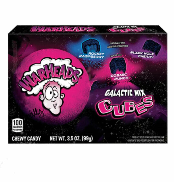 WarHeads Galactic Mix Cubes – 99 g | Extra saure Kaubonbon-Würfel mit Fruchtgeschmack | Sour Candy aus den USA | Intensives Geschmackserlebnis